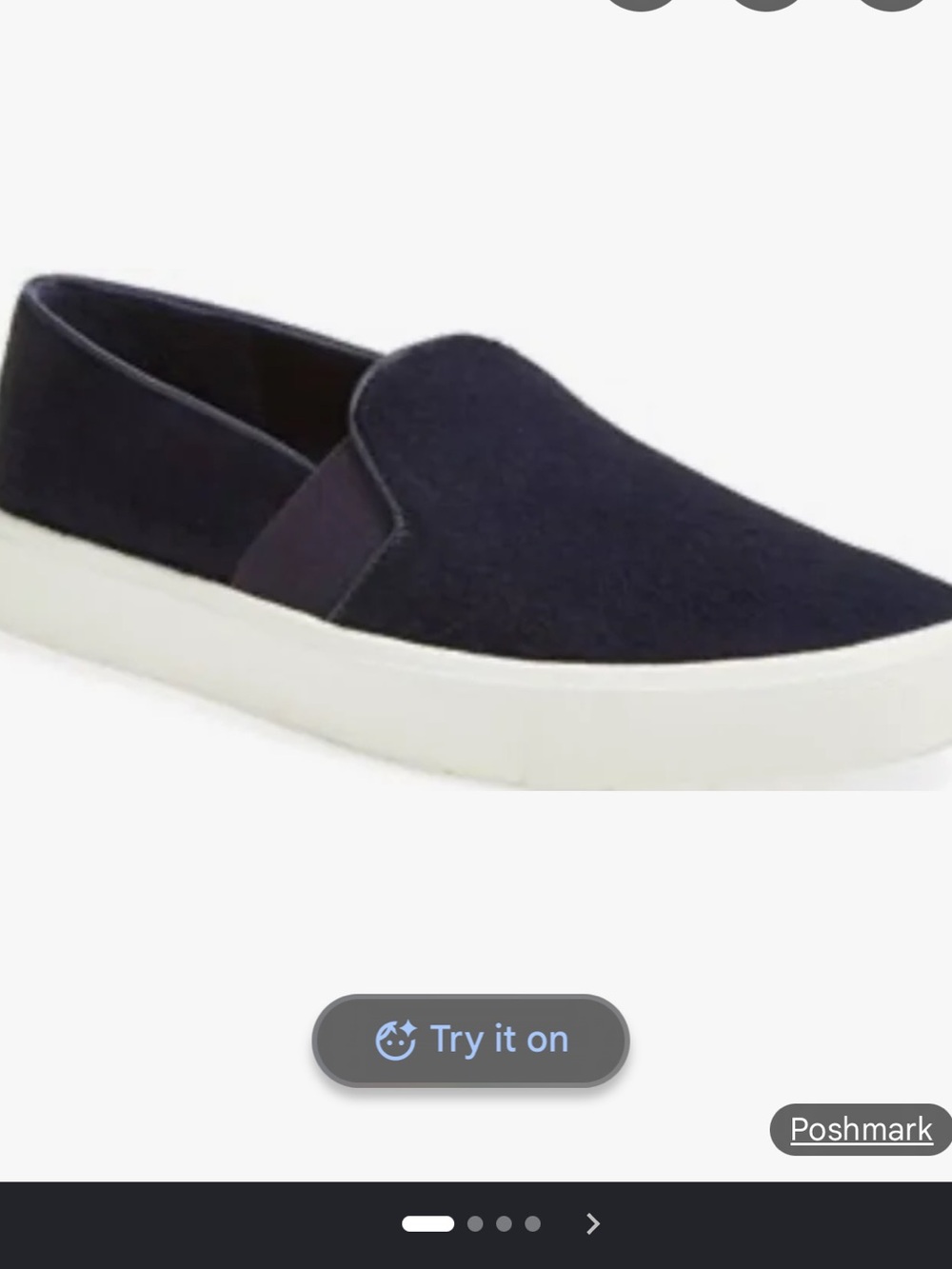 Vince Calf Hair Navy Blue Slip On Sneakers